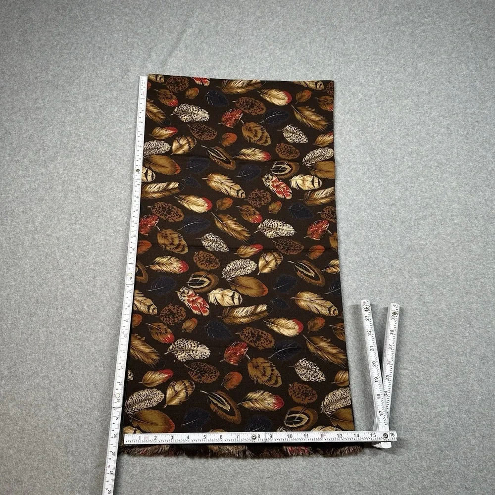 Paul Smith Wool Tube Scarf Brown Feather Print Made England Designer 14x52in